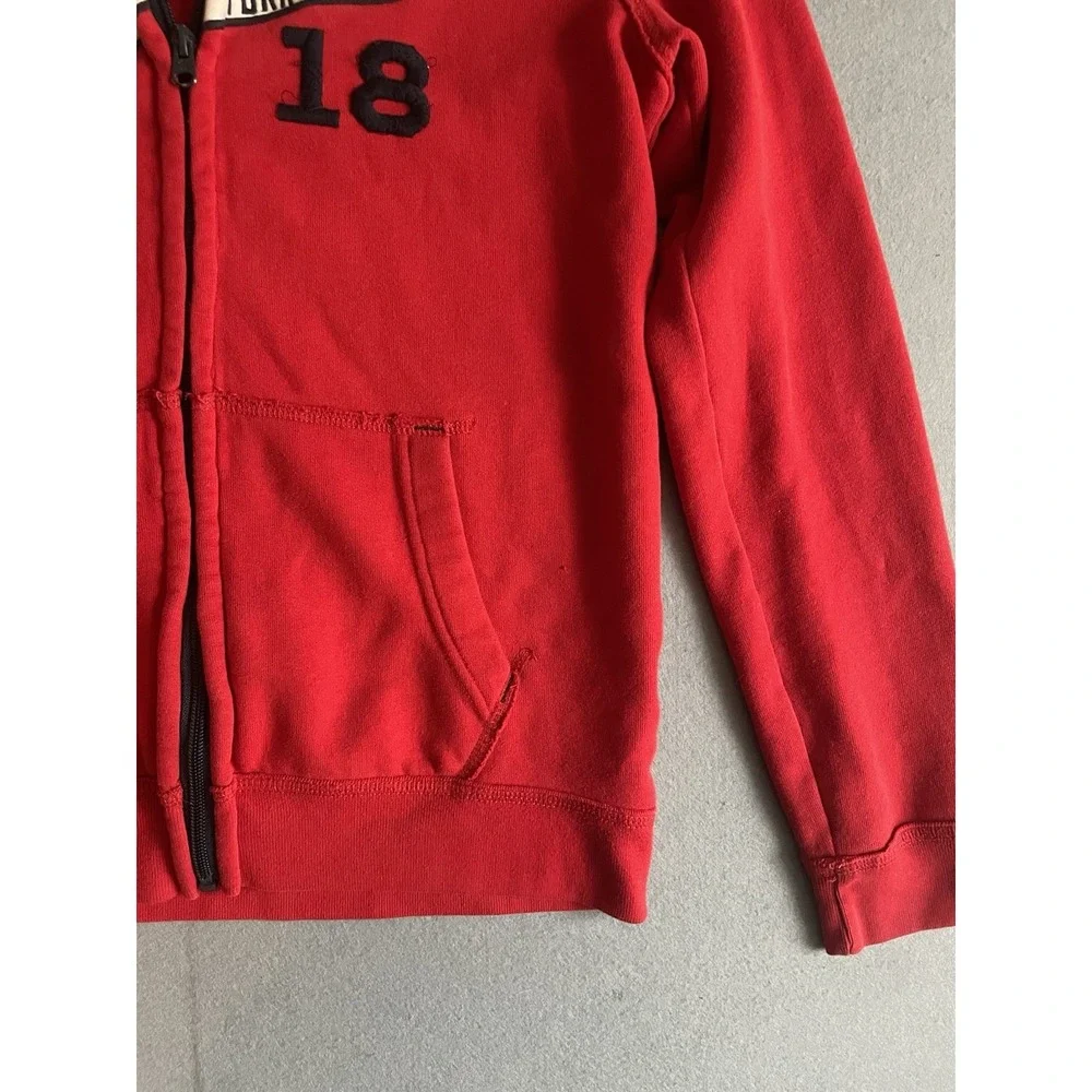 Abercrombie & Fitch 14/16 Kids Zip Hoodie Sweatshirt‎ Red Y2K NY Holiday Unisex
